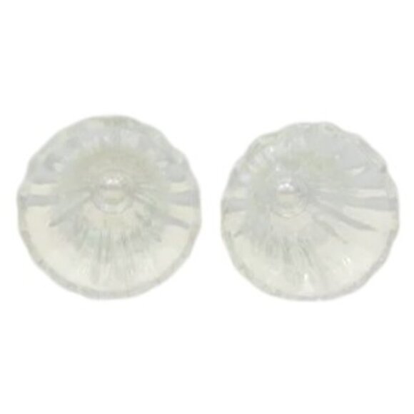 MCM Vintage Ice Cream Sundae Set Parfait 5" Glass Scalloped Edge - Picture 5 of 12